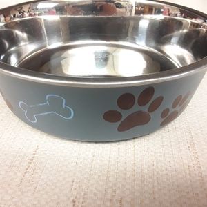 Blue Dog Paw Dog Bone Food Dish Bowl